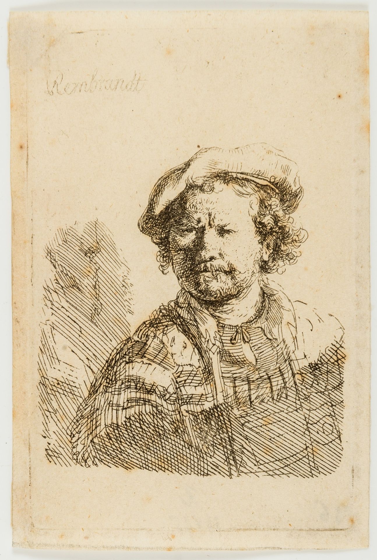 Rembrandt van Rijn (1606-1669) Self-Portrait in a Flat Cap and Embroidered Dress