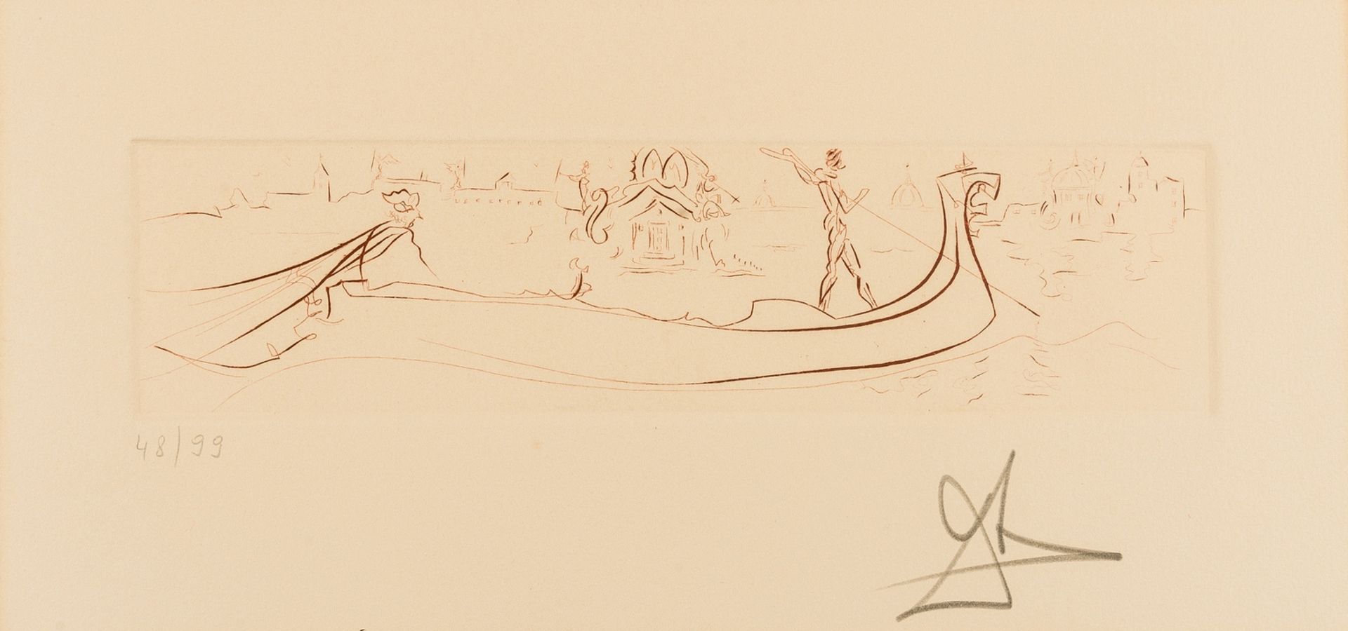 Salvador Dalí (1904-1989) Vision of Venice (Gondola) (Field 76-2-b; see M&L 846)