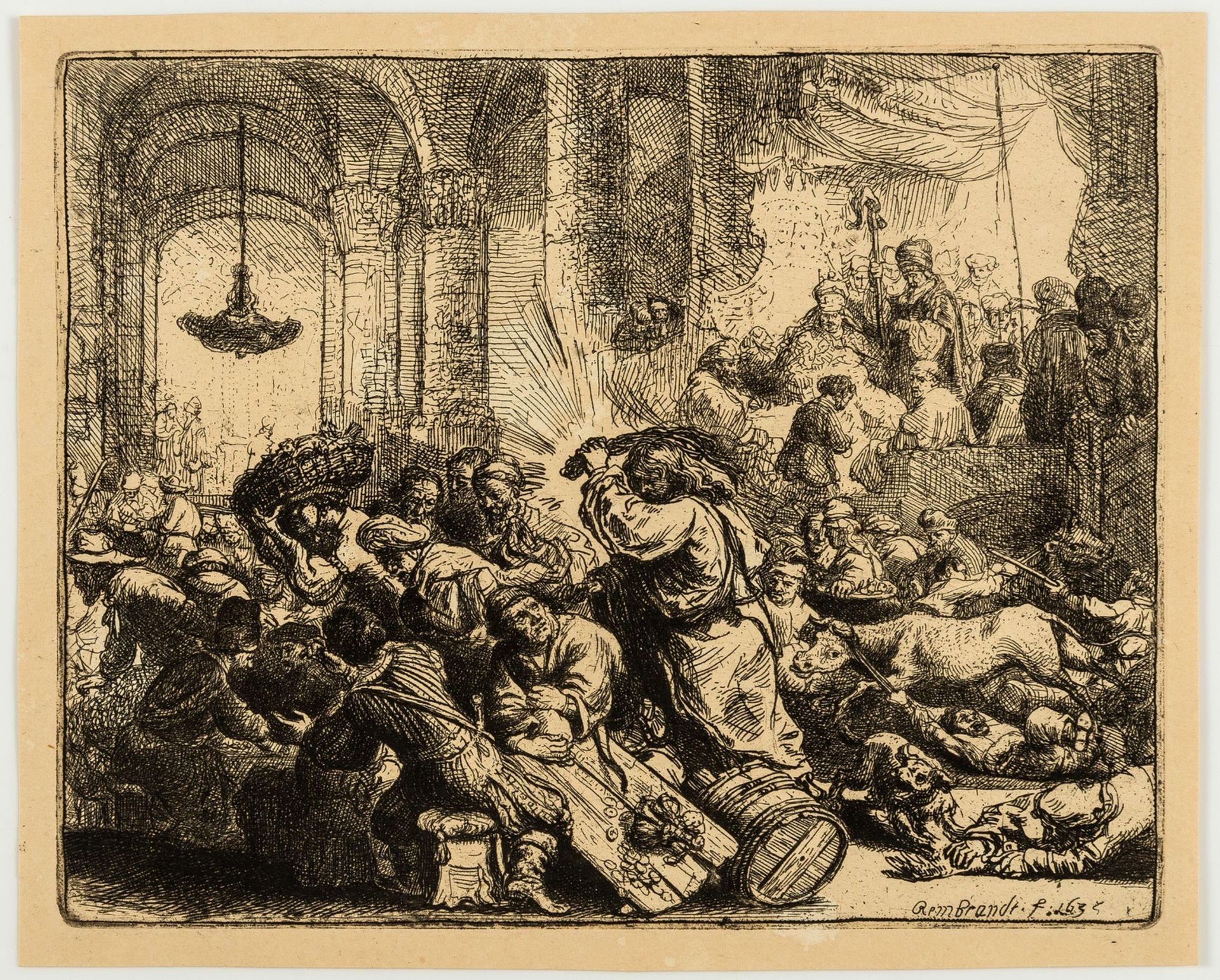 Rembrandt van Rijn (1606-1669) Christ Driving the Money Changers from the Temple