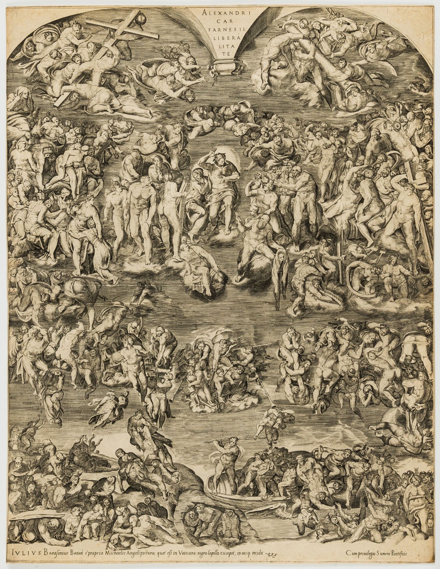 Giulio di Antonio Bonasone (1498-1580) The Last Judgement from the Sistine Chapel, after …