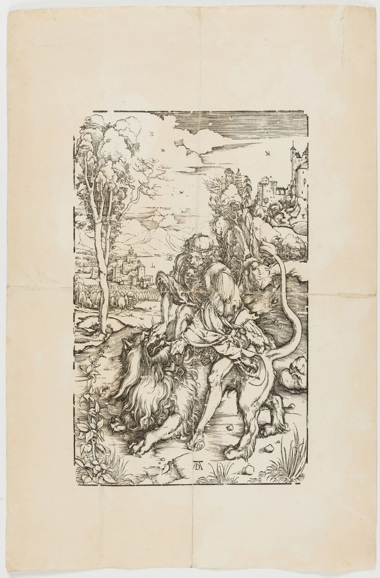 Large collection of old master prints.- Albrecht Dürer (1471-1528) Samson fighting with the Lion …