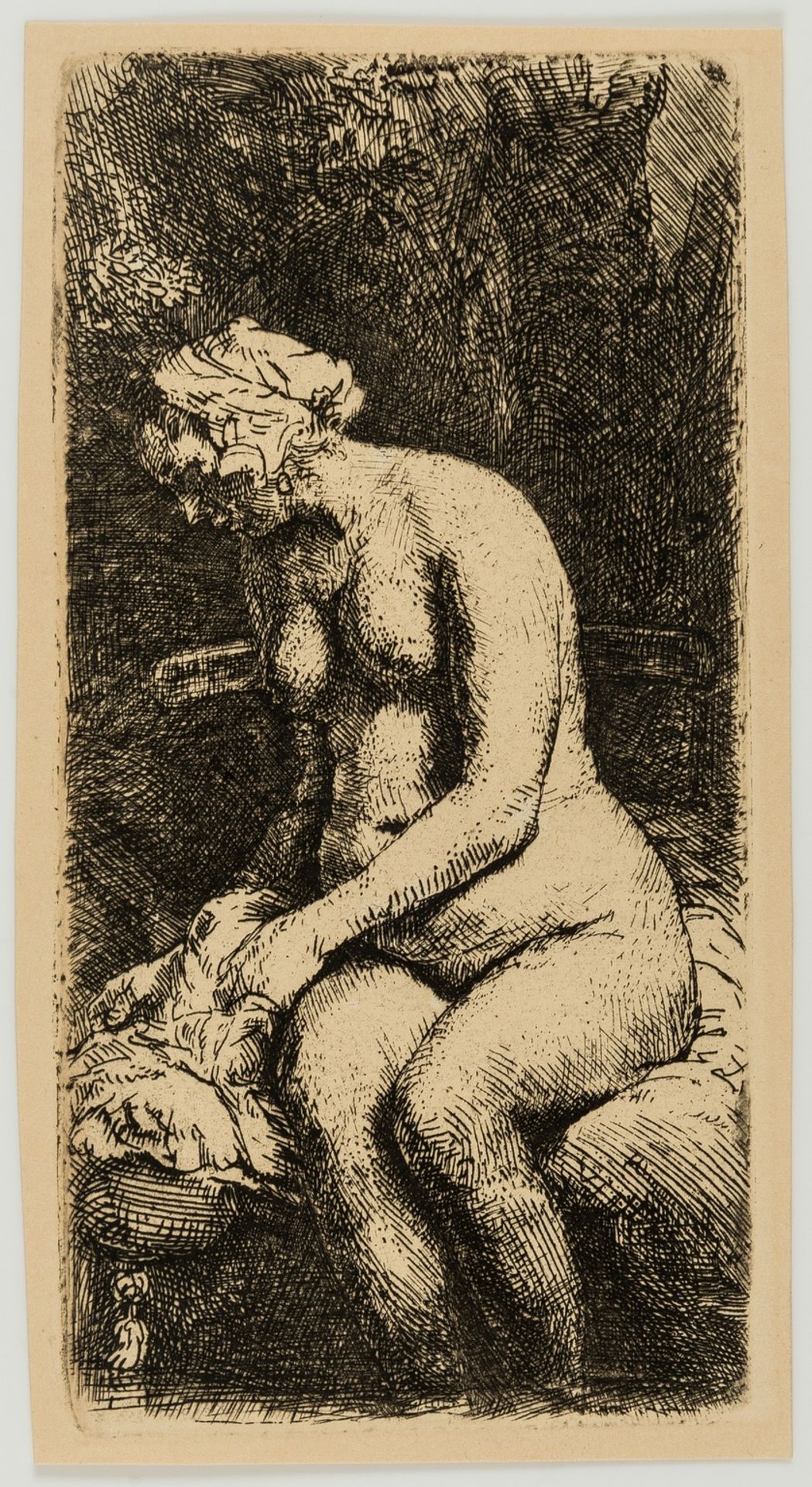 Rembrandt van Rijn (1606-1669) Woman Bathing her Feet at a Brook