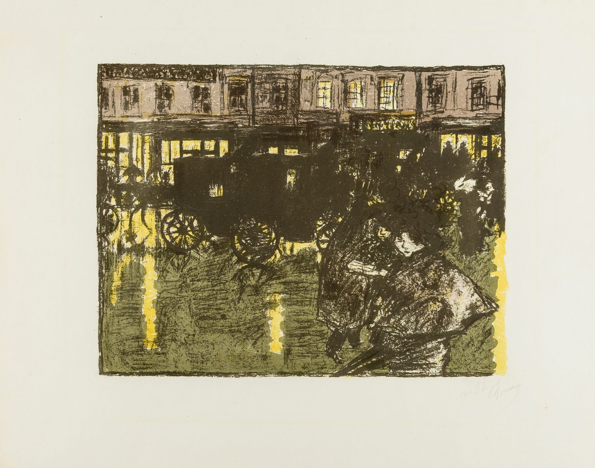 Pierre Bonnard (1867-1947) Rue le soir sous la pluie, from Quelques Aspects de la Vie de Paris …