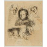 Rembrandt van Rijn (1606-1669) Studies of the Head of Saskia and Others