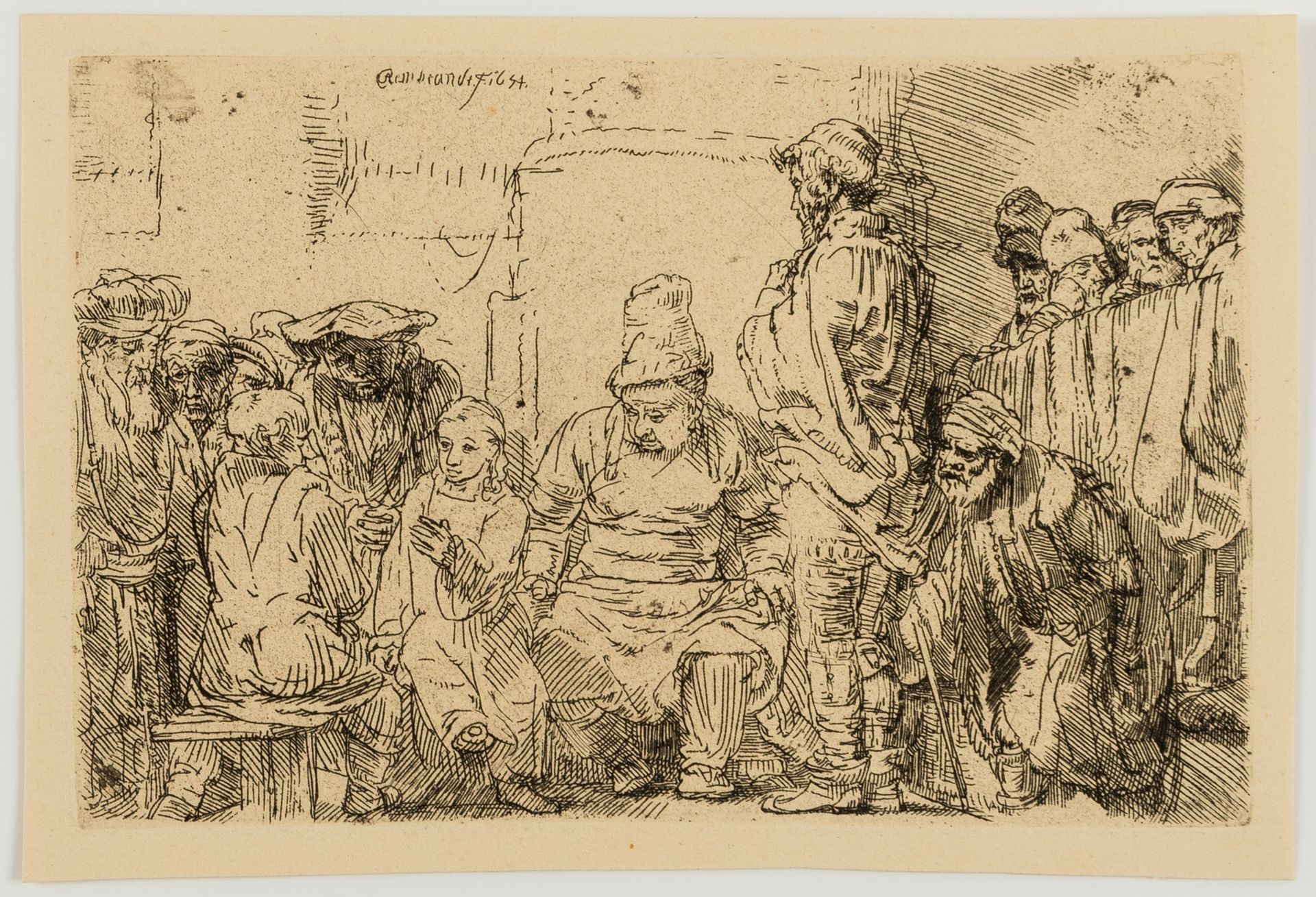 Rembrandt van Rijn (1606-1669) Christ seated disputing with the doctors