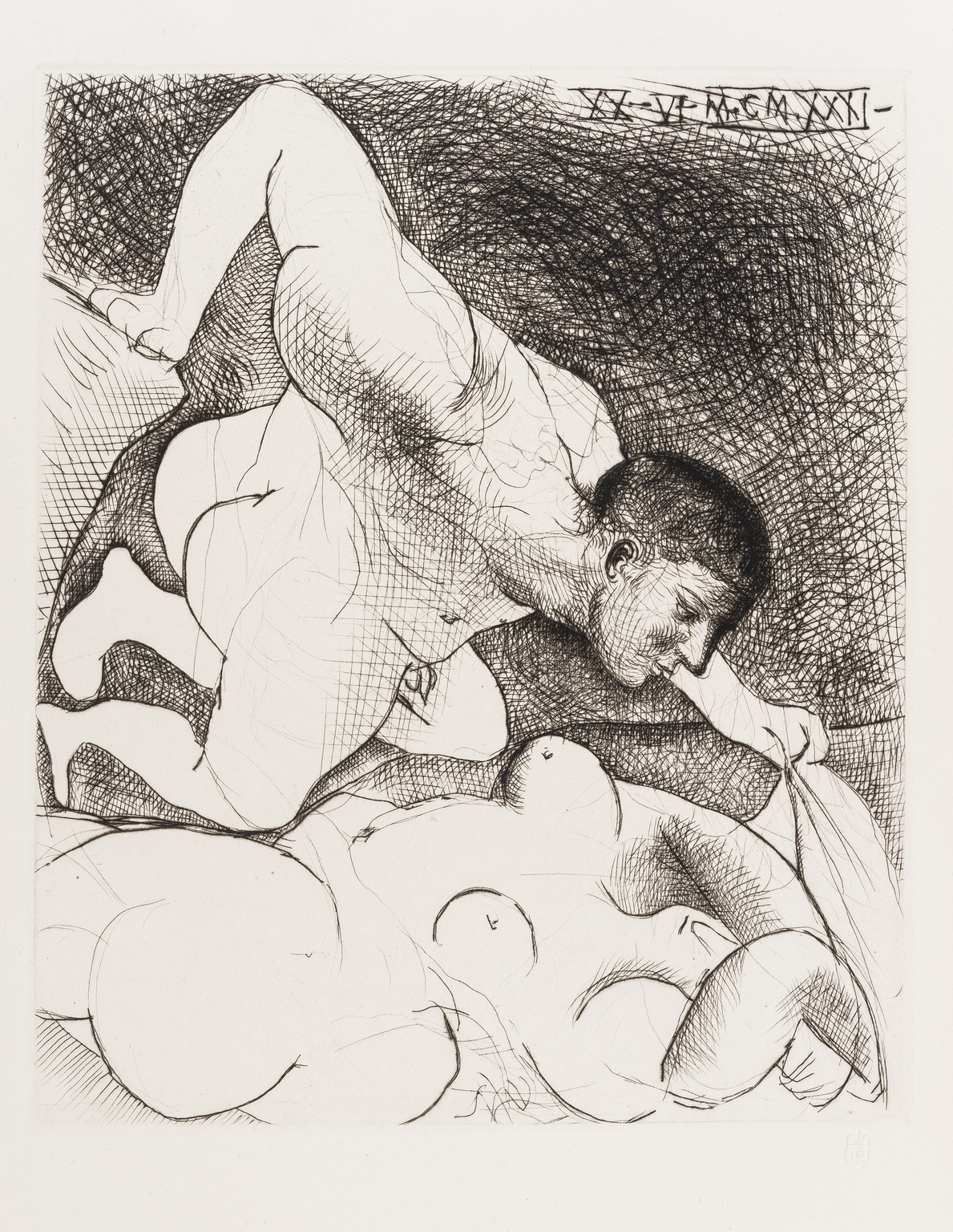 Pablo Picasso (1881-1973) Homme Devoilant une Femme (Bloch 138; Baer 203)