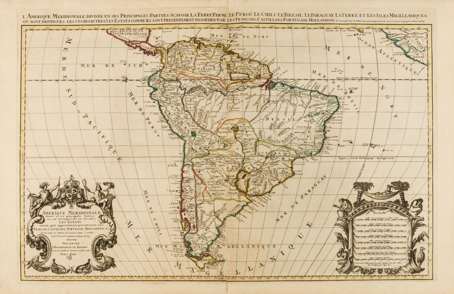 South America.- Jaillot (Alexis-Hubert) Amerique Meridionale Divisee en ses Principales Parties ou …