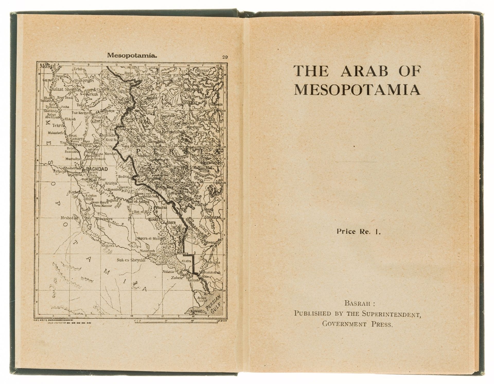 Middle East.- [Bell (Gertrude)] The Arab of Mesopotamia, first edition, Basrah, Government Press, …