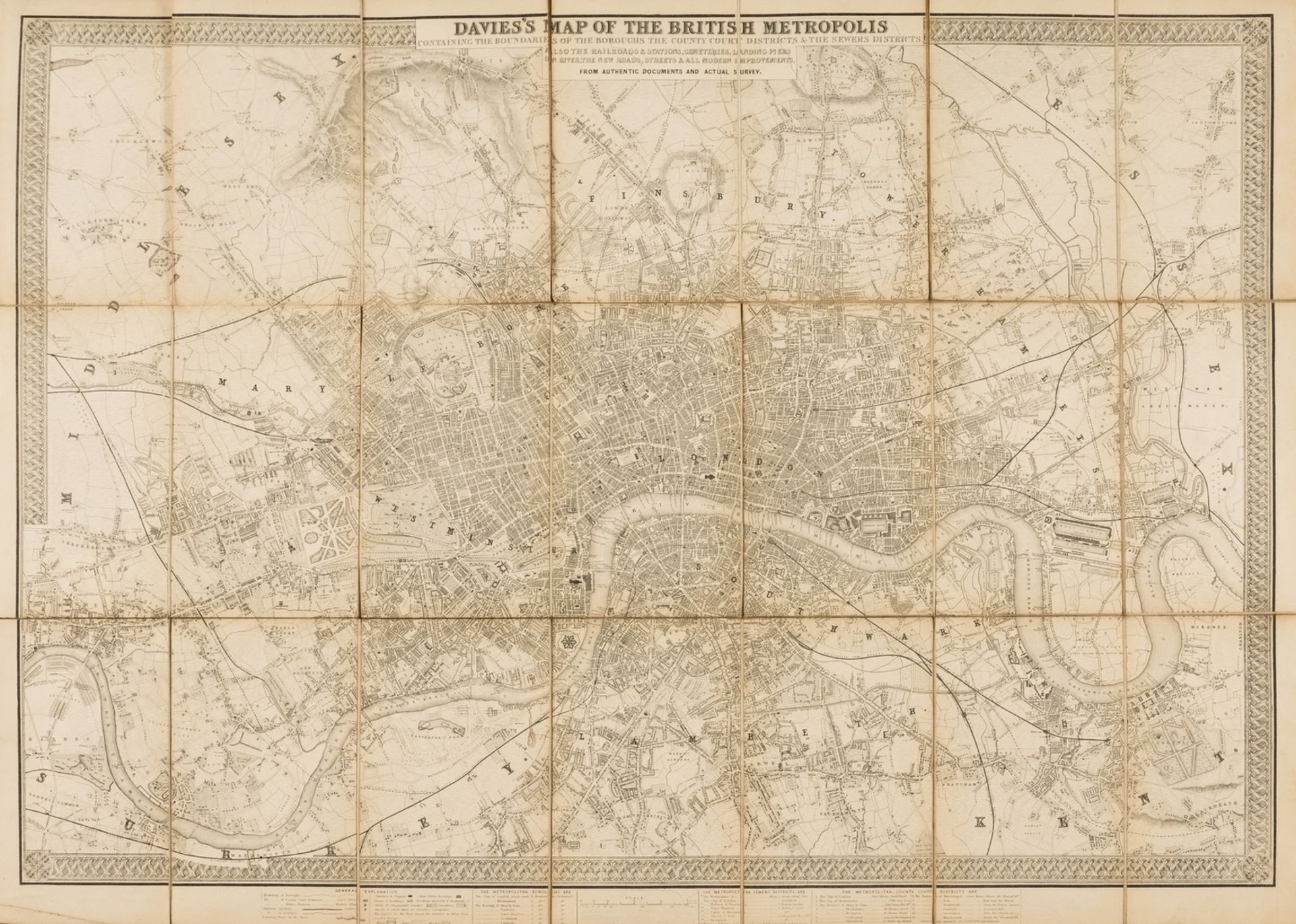 British Isles.- Davies (Benjamin Rees) Davies's New Map of the British Metropolis, 19th century; …