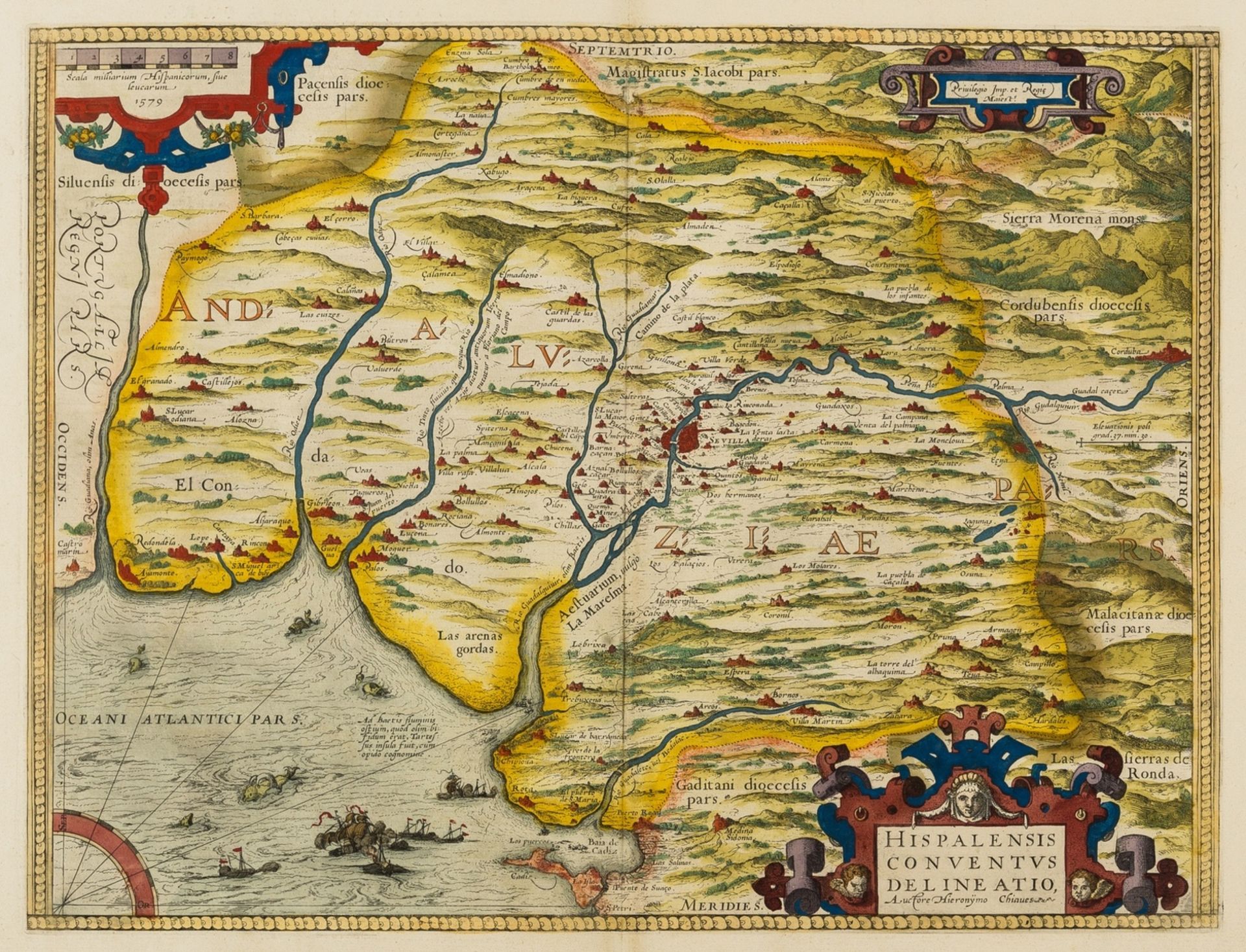 Spain.- Ortelius (Abraham) Hispalensis Conventus Delineatio, Auctore Hieronymo Chiaves, engraved …