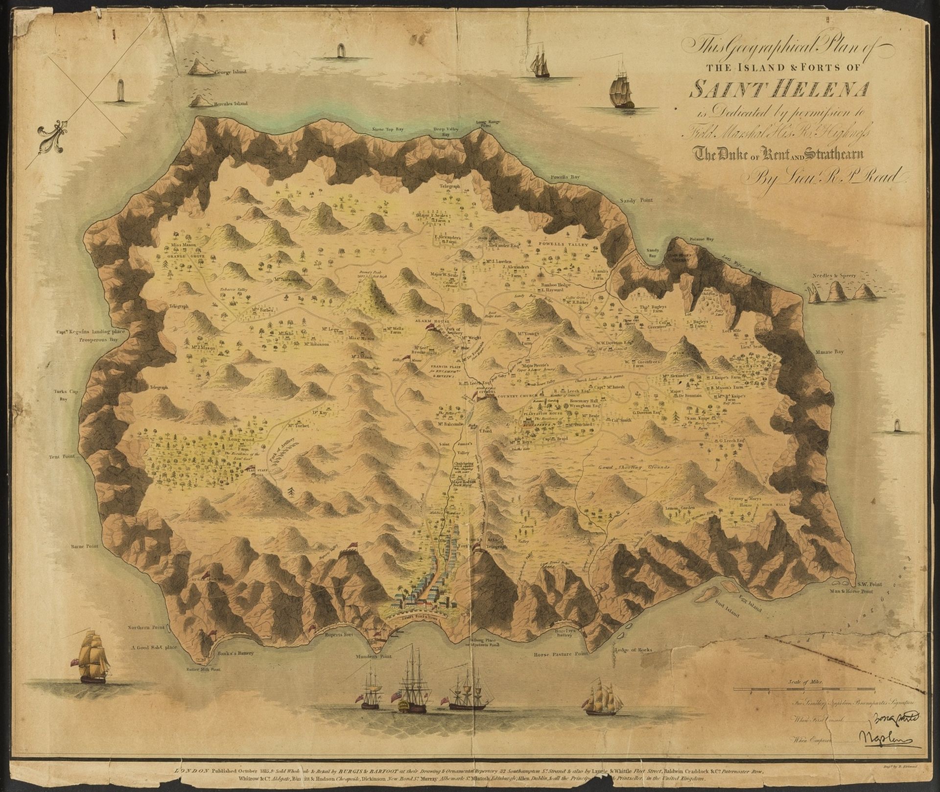 Napoleon's exile.- Read (Lieut. R.P.) This Geographical Plan of the Island and Forts of Saint …