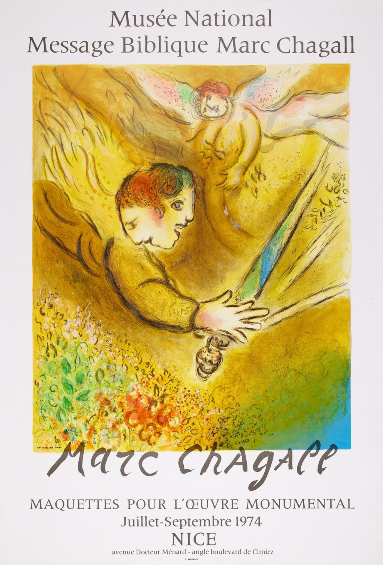 Marc Chagall (1887-1985) after. Museé National Message Biblique - L'Ange du jugement Poster