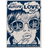 Chris Hopewell and Stanley Donwood (b. 1968) Europe I Love You (Blue Edition)