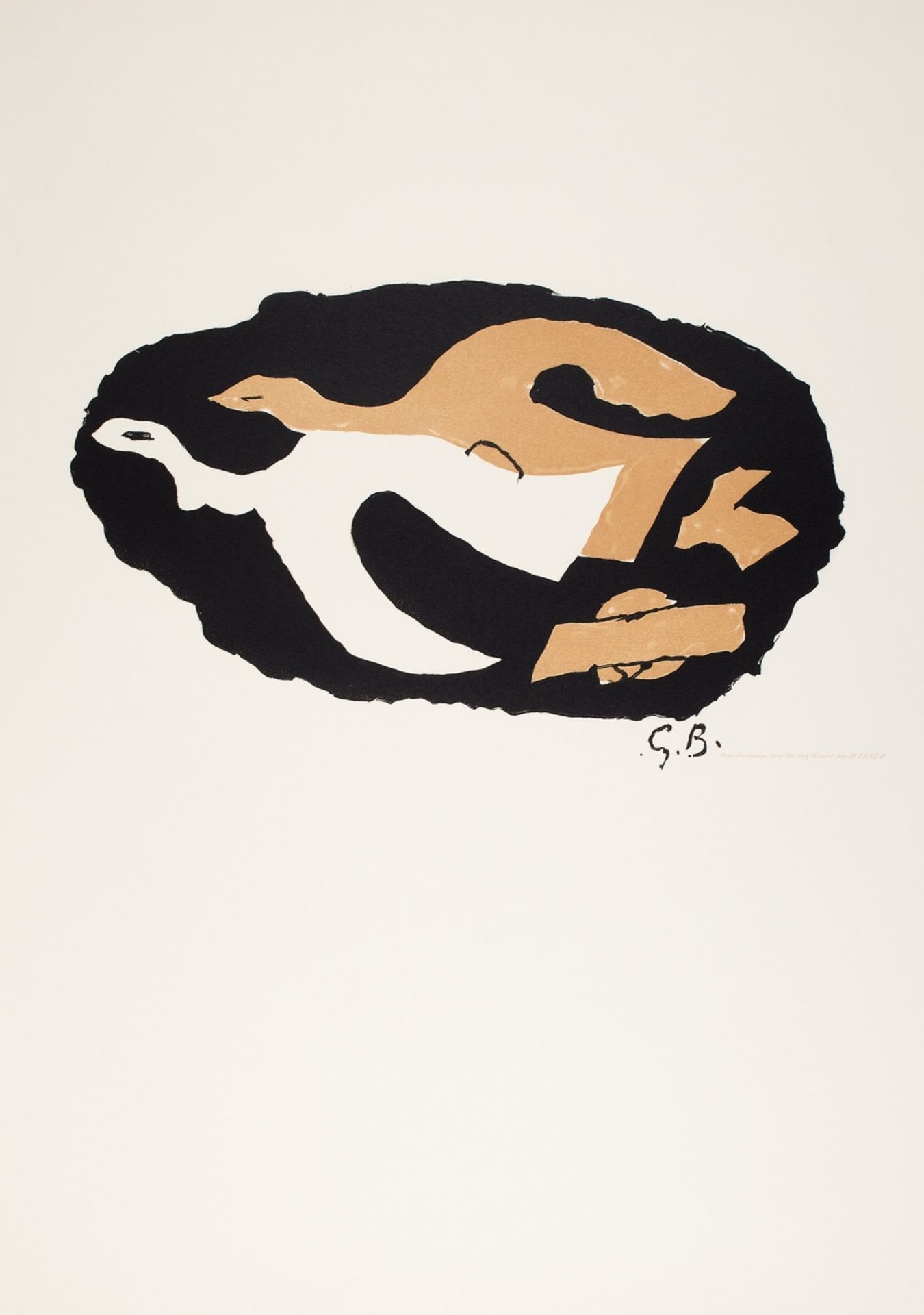 Georges Braque (1882-1963) after. Deux oiseaux Poster for Museé d'Art Moderne - Céret (see Vallier …