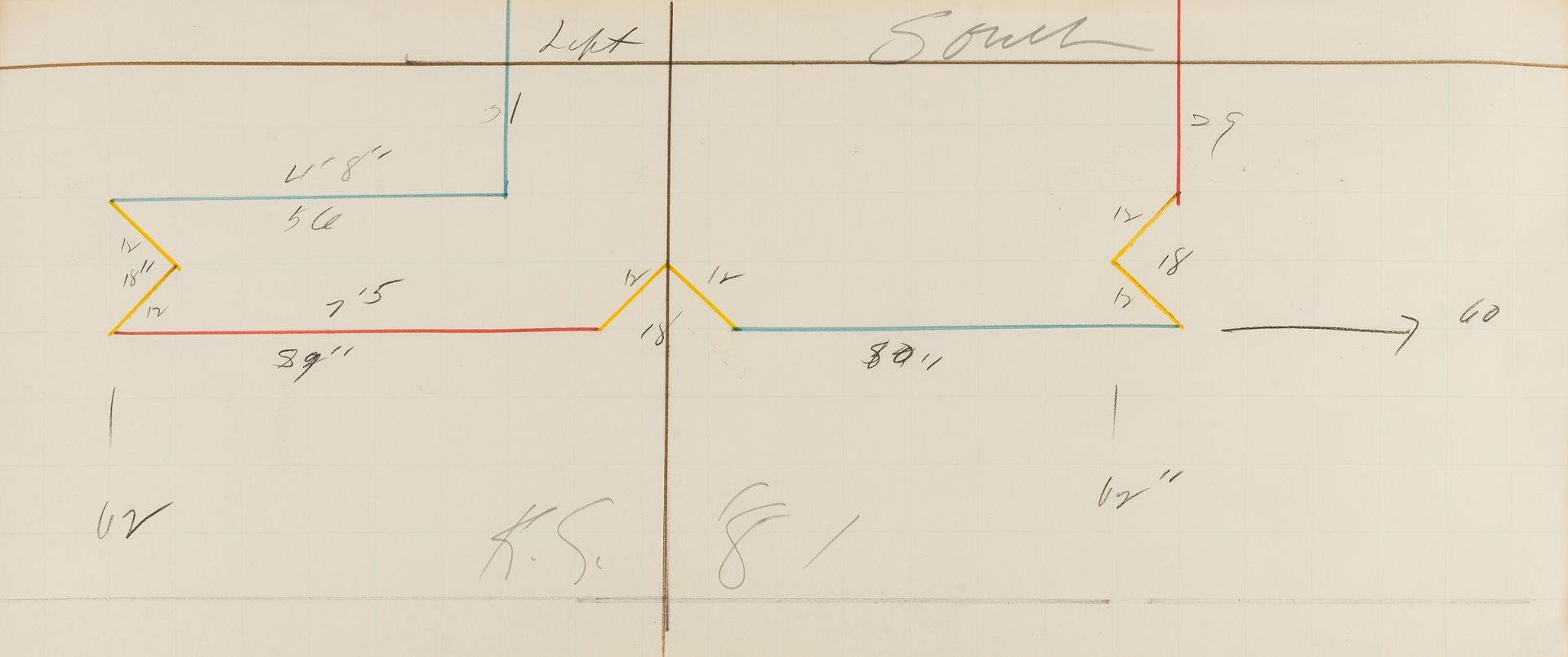 Keith Sonnier (1941-2020) Three-Part Study for Skyline - Bild 4 aus 4