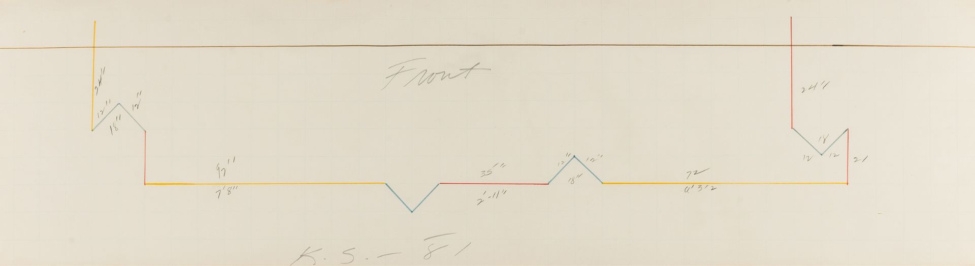 Keith Sonnier (1941-2020) Three-Part Study for Skyline - Bild 3 aus 4