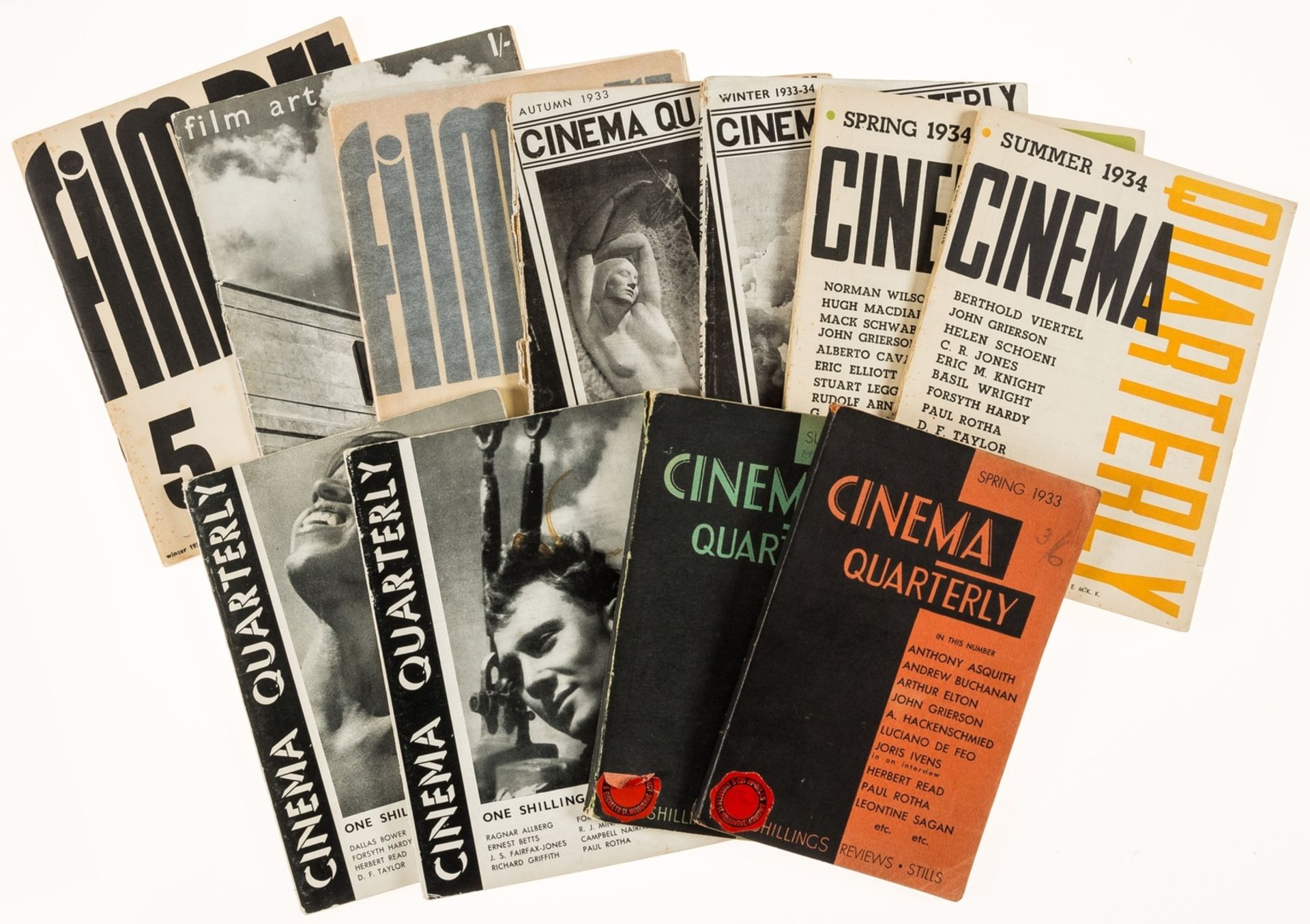 Cinema.- Wilson (Norman) and Forsyth Hardy, editors. Cinema Quarterly, 8 vol., 1933-35; and three …