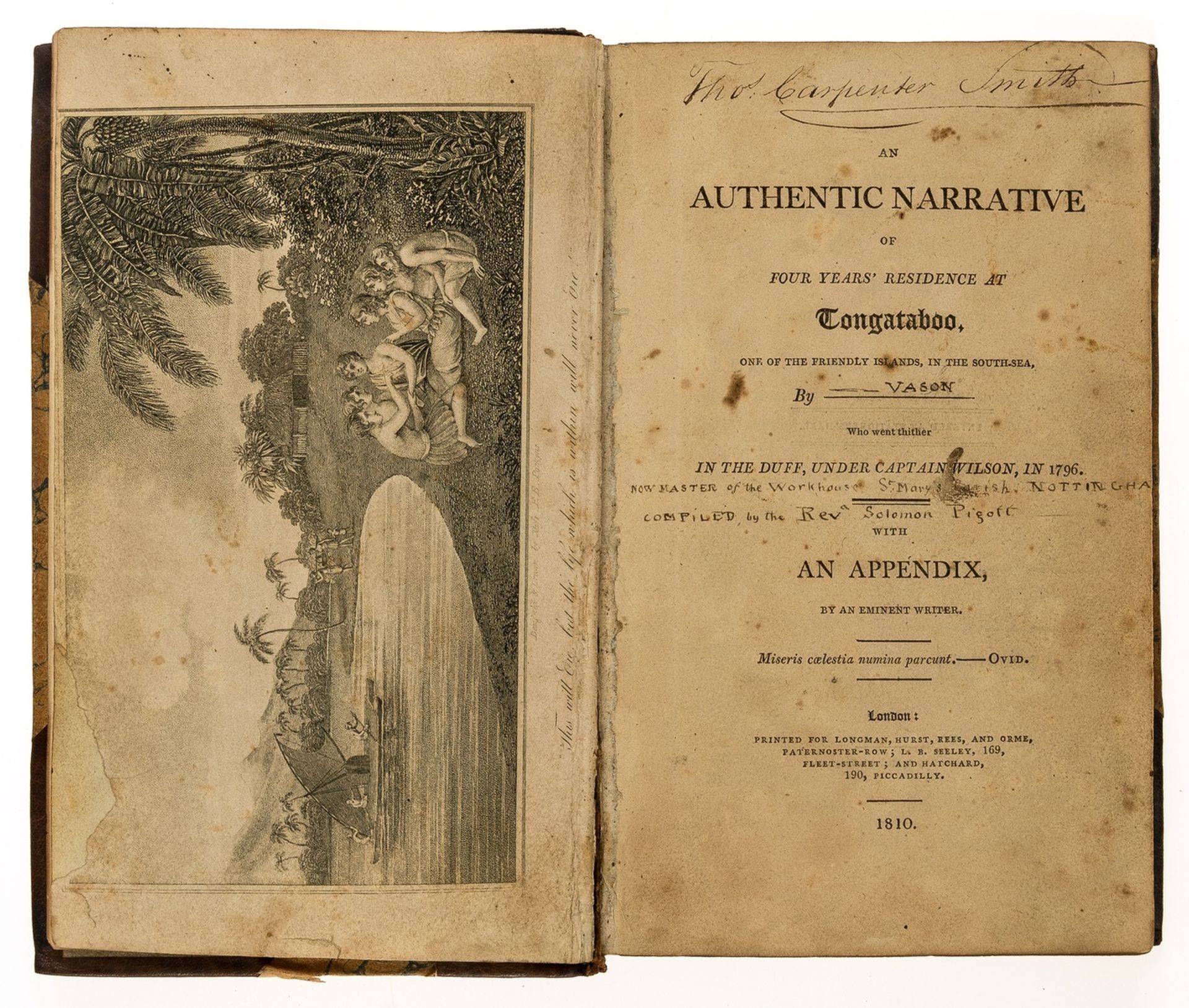 Tonga.- [Vason (George)] An Authentic Narrative of Four Years' Residence at Tongataboo, 1810; and …