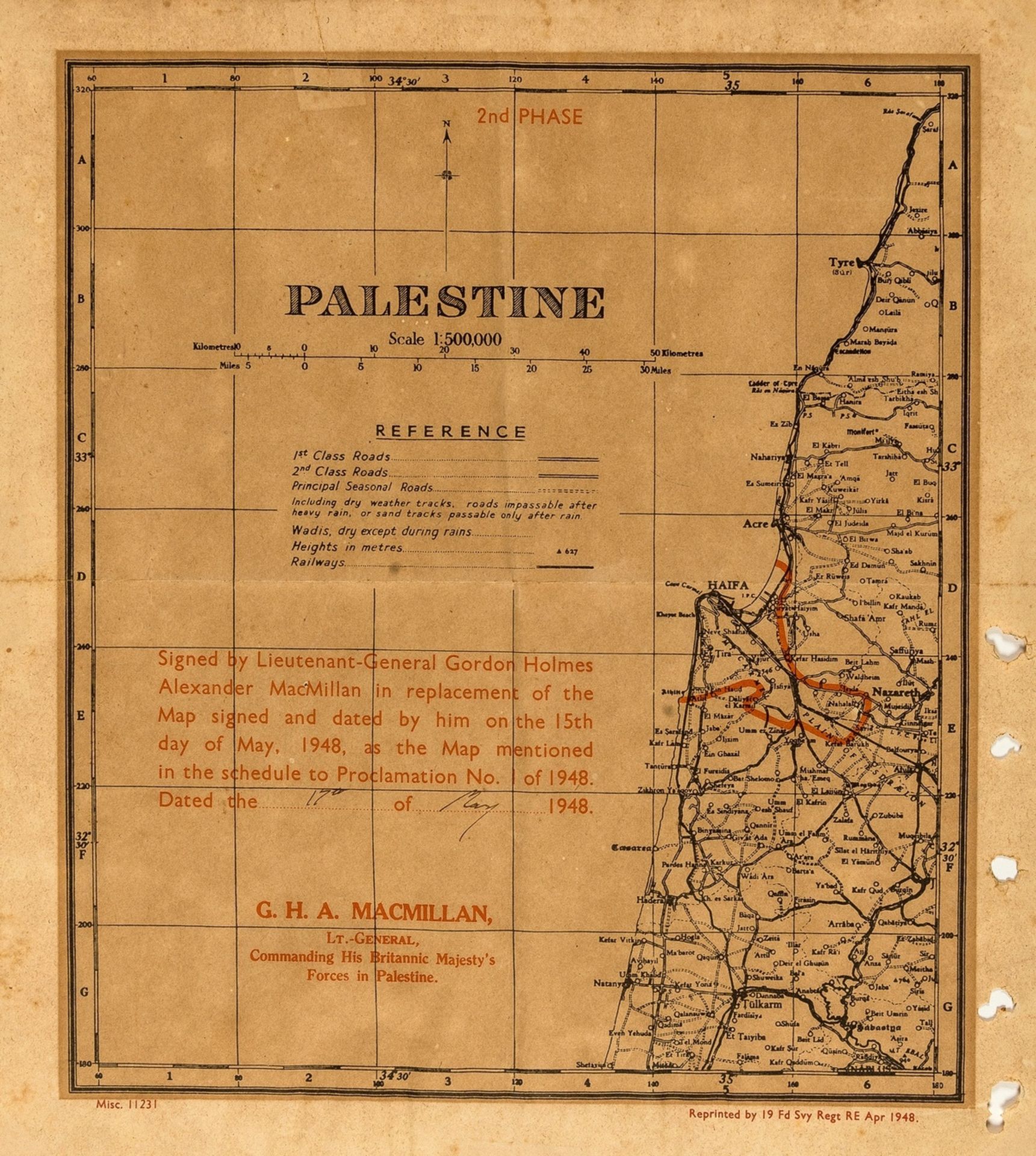 Holy Land.- End of the British Mandate for Palestine.- Macmillan (Lt.-Gen. Gordon H. A.) Palestine …