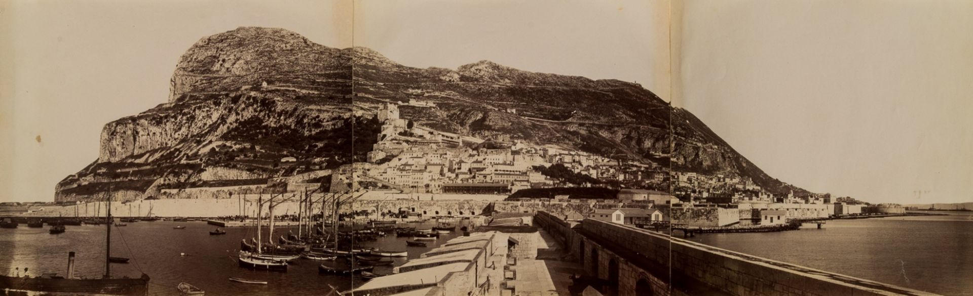 Malta & Gibraltar.- Two panorama photographic views, [c.1890s]. - Bild 2 aus 2