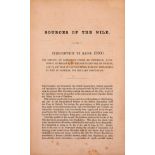 Africa.- Petherick (John).- Sources of the Nile. Subscription to Raise £2,000, 4pp., 1861.