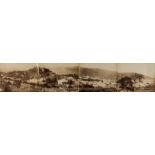 Malta & Gibraltar.- Two panorama photographic views, [c.1890s].