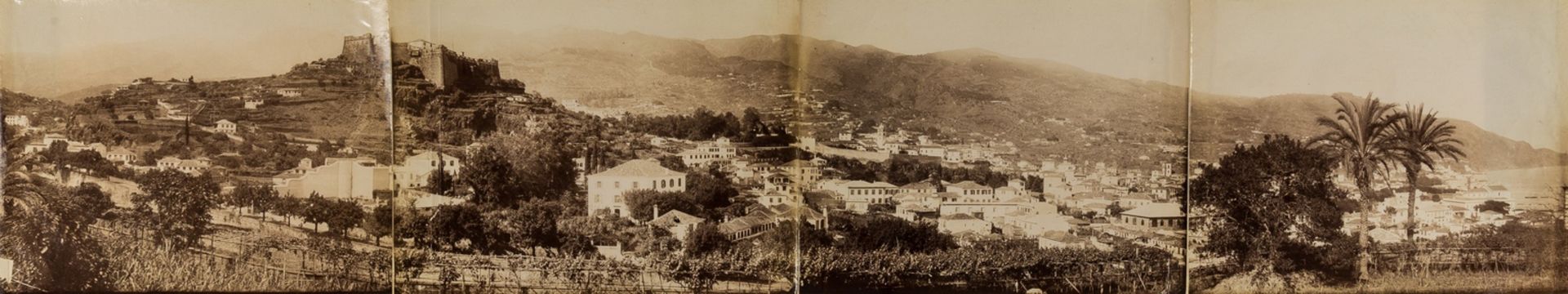 Malta & Gibraltar.- Two panorama photographic views, [c.1890s].