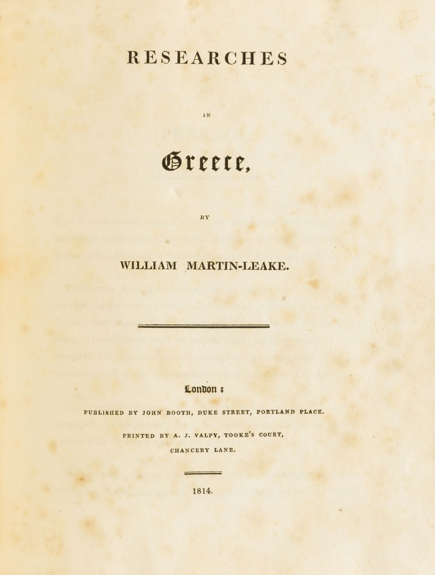 Greece.- Leake (William Martin) Researches in Greece, first edition, 1814. - Image 2 of 2