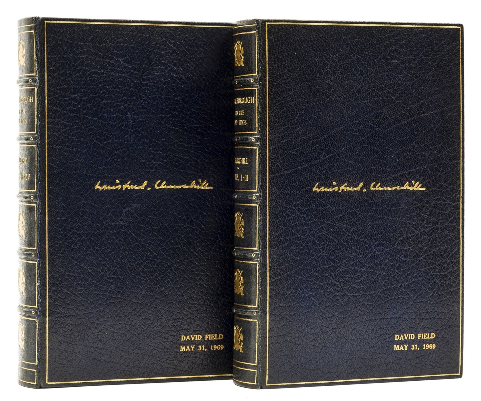 Churchill (Sir Winston Spencer) Marlborough. His Life and Times, 4 vol. in 2, handsomely bound, …