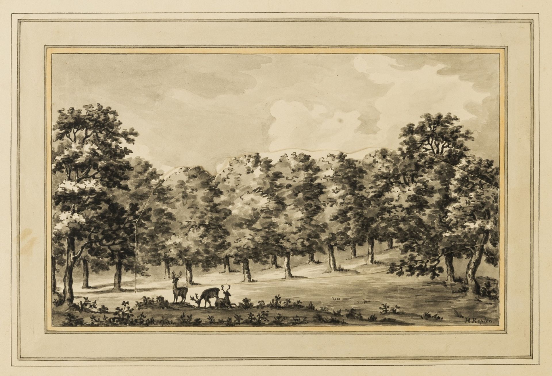 With original drawing.- Repton (Humphry) Sketches and Hints on Landscape Gardening, first edition, …