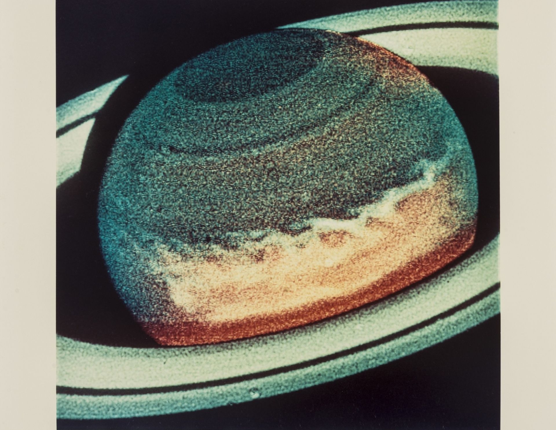 White spot on Saturn seen from the Hubble Telescope, vintage chromogenic print, [November 1990].