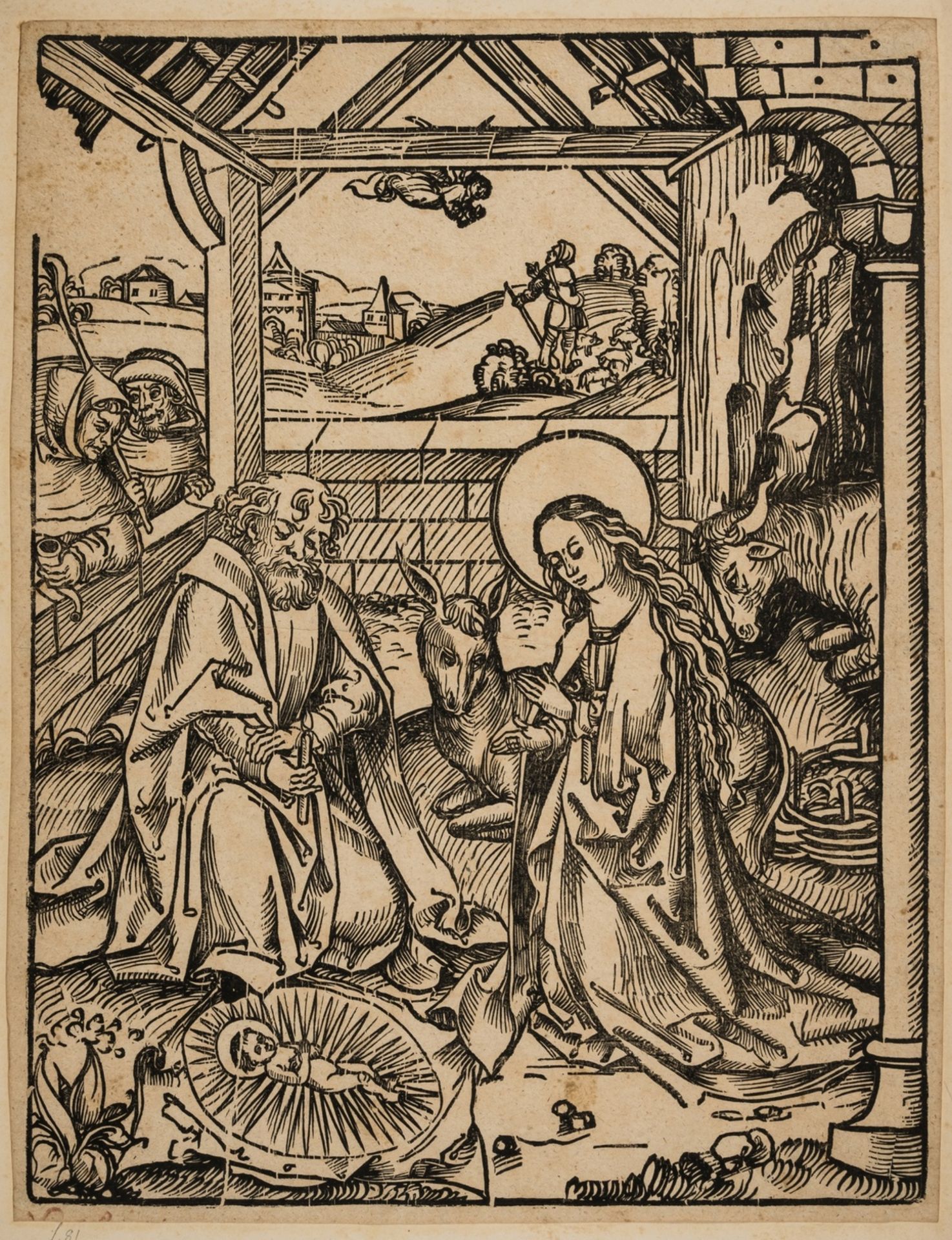 Early printing.- Anonymous (German) Adoration of the Magi, woodcut, probably late 18th century; …