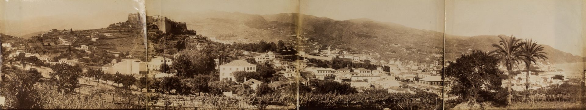 Madeira & Gibraltar.- Two panorama photographic views, [c.1890s].