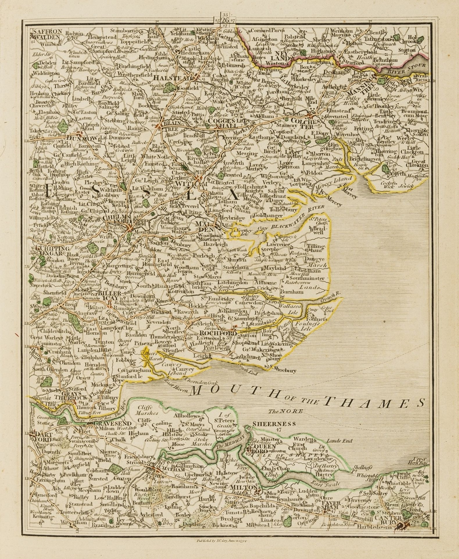 Cary (John) Cary's New Map of England and Wales with Part of Scotland, engraved maps hand-coloured …