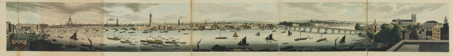 Clark (John, artist & engraver) Panorama of the Thames, from London to Richmond, with 'View from …