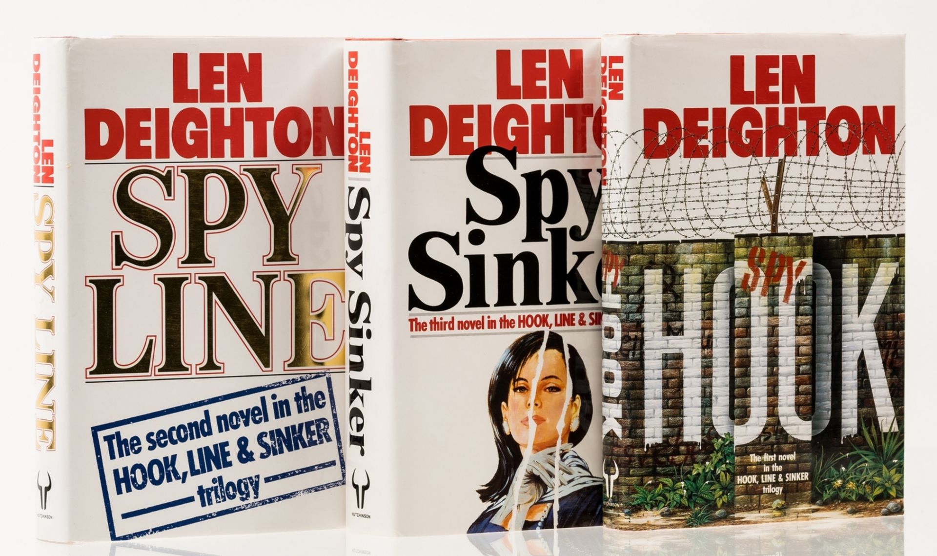 Deighton (Len) [Hook, Line & Sinker trilogy], 3 vol., first editions, signed by the author, 1988-90.