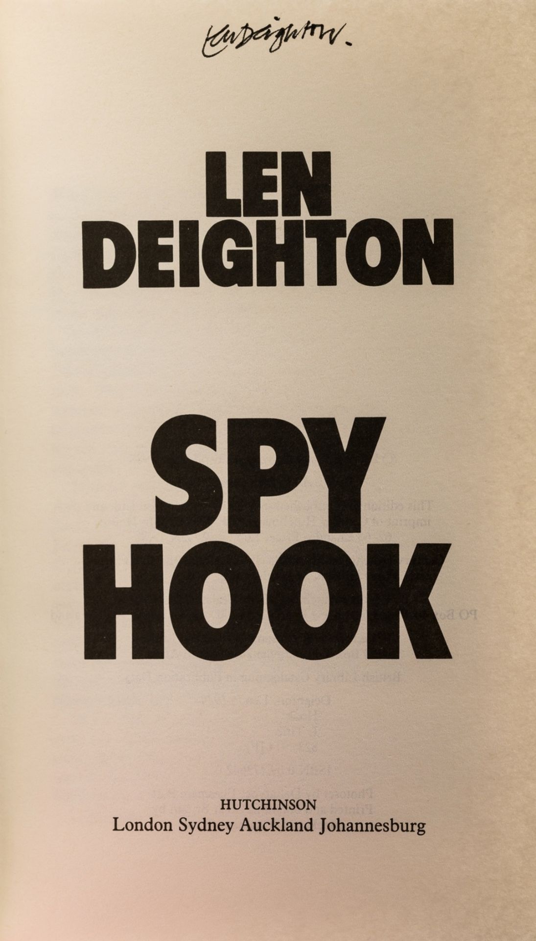 Deighton (Len) [Hook, Line & Sinker trilogy], 3 vol., first editions, signed by the author, 1988-90. - Bild 2 aus 2