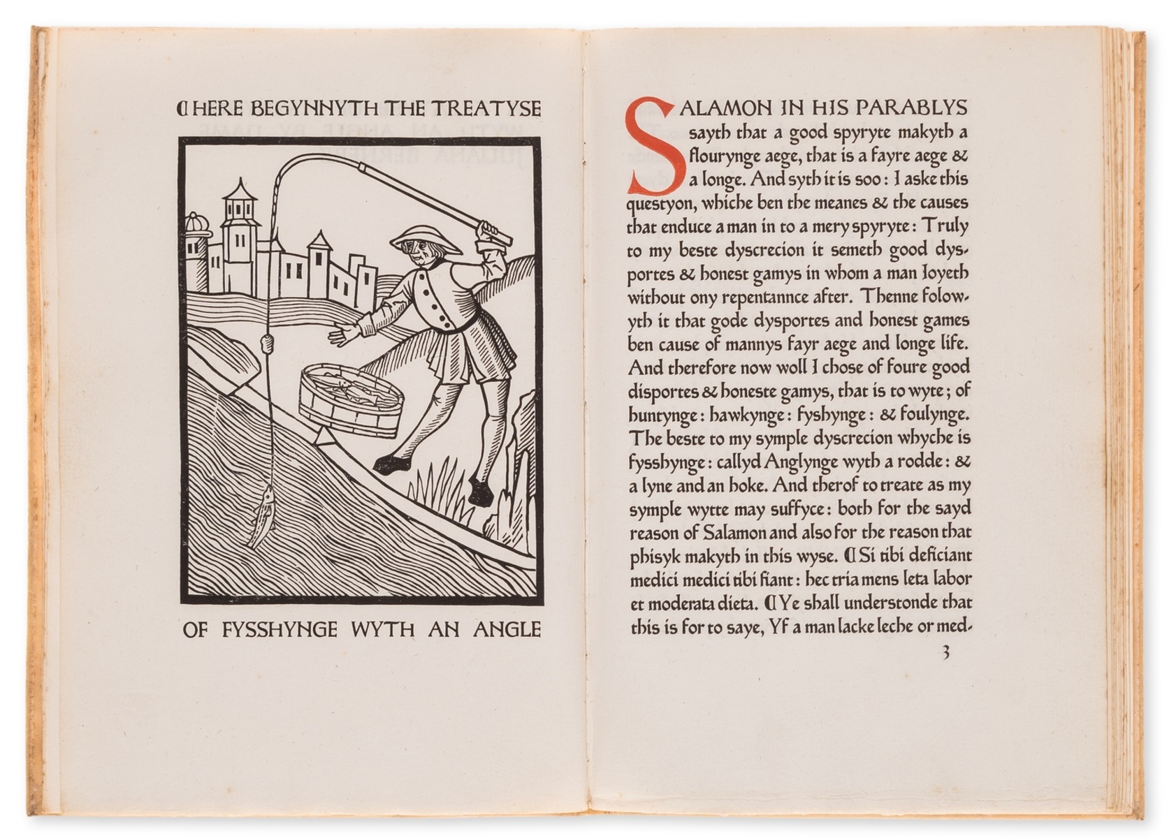 Ashendene Press.- Berners (Dame Juliana) A Treatyse of Fysshynge with an Angle, one of 150 copies …