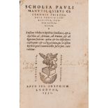 Manutius (Paulus) Scholia, quibus Ciceronis philosophia partim corrigitur, partim explanatur, …