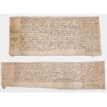 Hampshire, Titchfield.- 5 frankpledge documents, manuscripts in Latin, on vellum, 1607-1728; These …