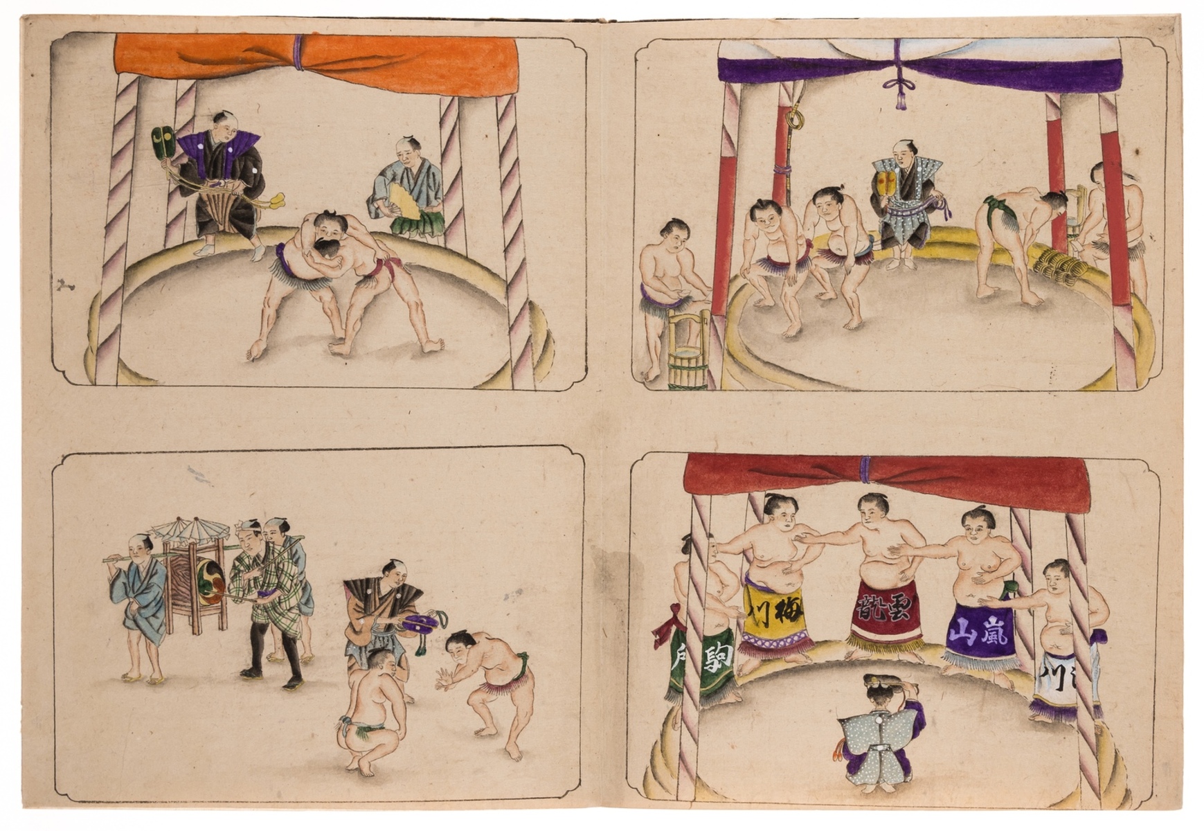 Japan.- Japanese School (19th or early 20th century) Album with 91 original watercolours …