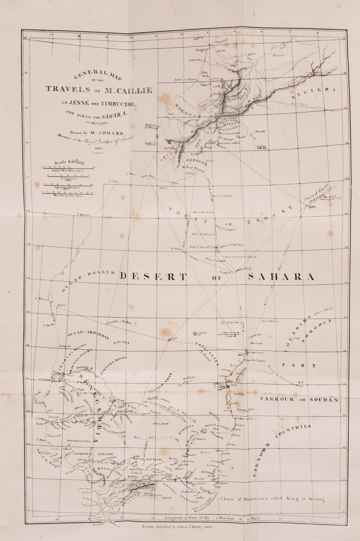 Africa.- Caillié (René) Travels through Central Africa to Timbuctoo, 2 vol., first English …