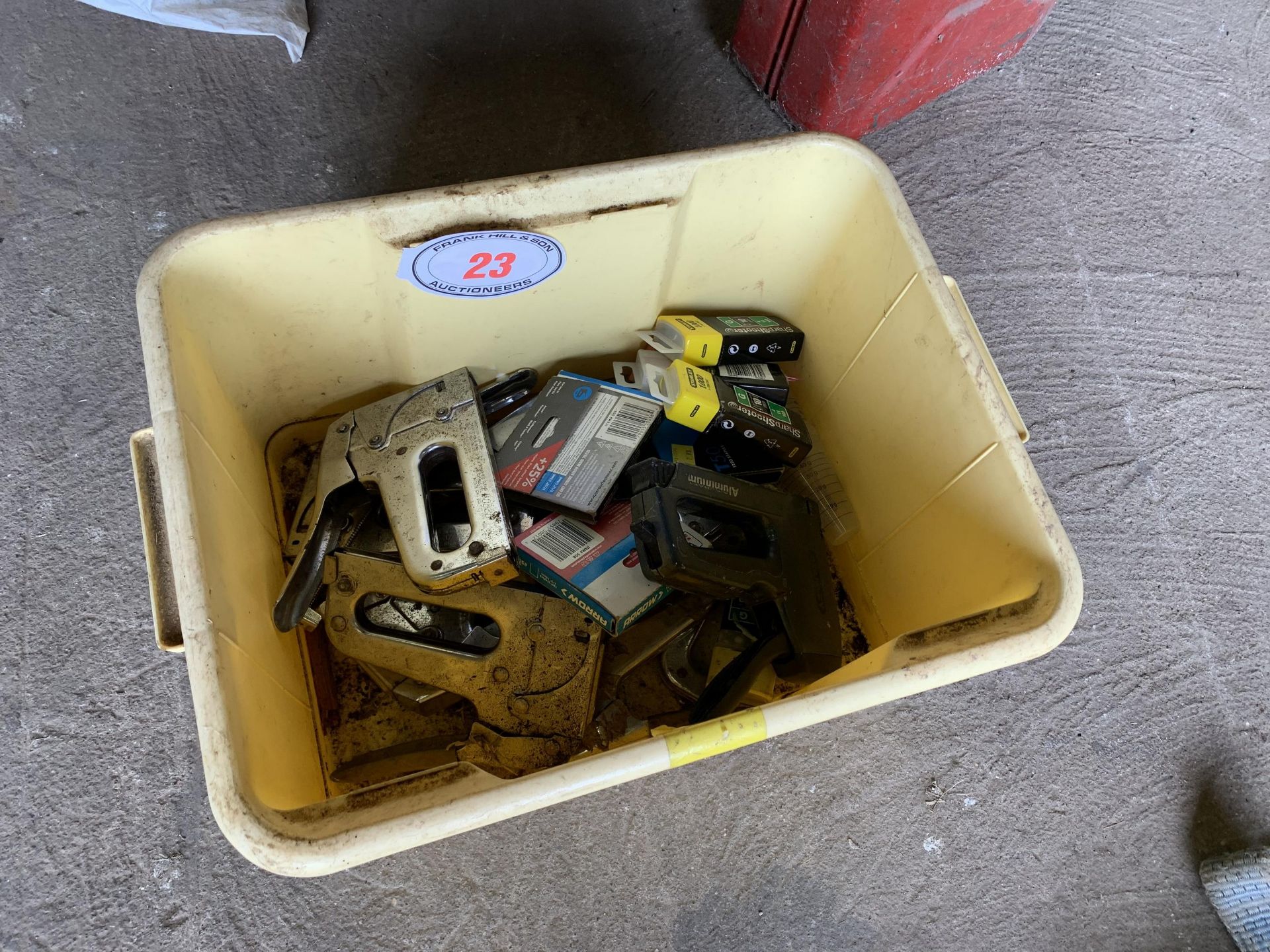 Box of staplers etc