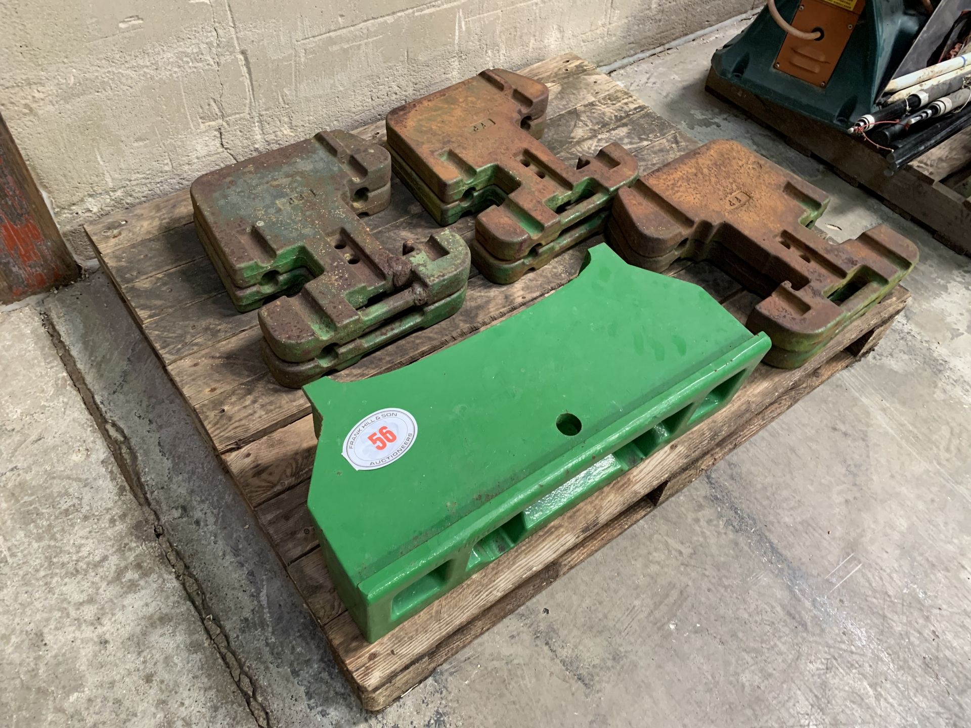 6 John Deere wafer weights & holder