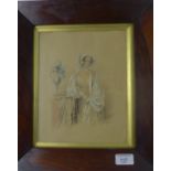 Alicia H. Laird, half length portrait of a young woman, watercolour, signed and inscribed July