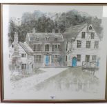 Peter Gauld (1925-1989), 'coloured lithograph of Farningham, signed in pencil and numbered 6/125,
