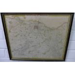 The Environs of Edinburgh, a framed map and another of Peebleshire, largest 40 x 30cm (2)