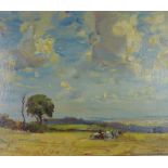 J.S. Russell, an oil on canvas of Yarrow in the Scottish borders, signed and dated '54, in a moulded