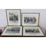 Set of four black and white photographic prints of golfers to include Arnold Palmer and