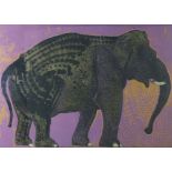 Robert Rivers, 'Elephant', a coloured screen print, signed in pencil, entitled and numbered 1/50,